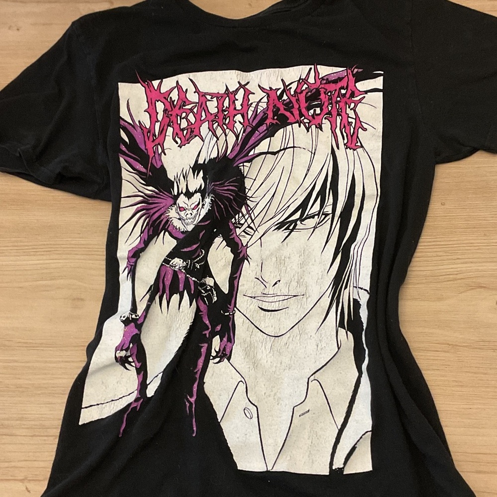 Black Graphic Tee with Anime Design
